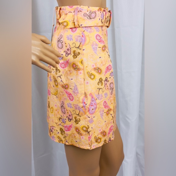 Charlie Holiday Paisley Rosetta Fully Lined Mini Skirt with Belt. Small… - Picture 4 of 11